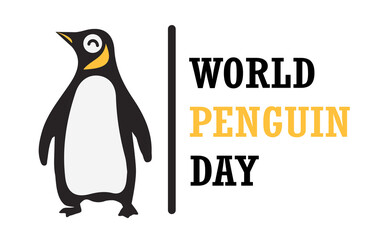 Penguin icon with lettering World Penguin Day