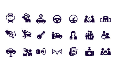 Auto Sales simple Icons vector design web
