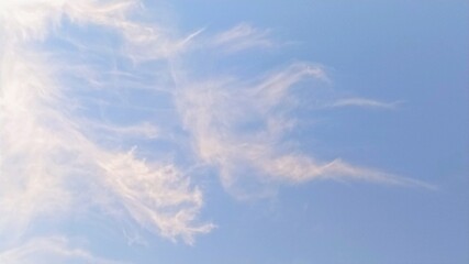 Beautiful cirrus clouds against blue sky - 455285637