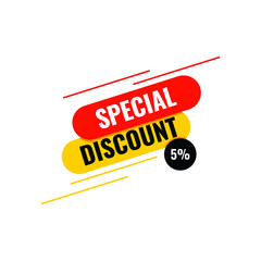 5 Percent Off, Discount Sign Banner or Poster. Special offer price signs