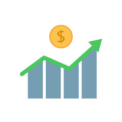 Vector illustration of economic market going up.