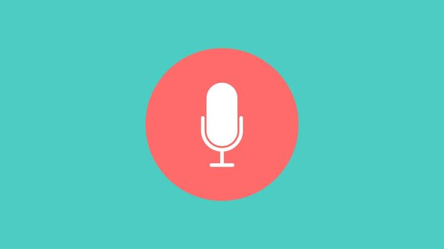 audio microphone icon animation 4K video	