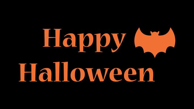 happy halloween text animation 4k video pumpking banner 