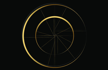 golden circle with lines inside. abstract illustration. modern background. eps 10