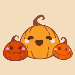 Happy Halloween. Funny pumpkin, cartoon.