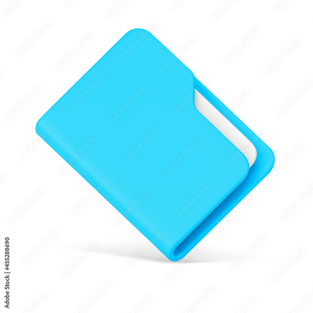 Aufkleber blue folder with papers 3d. office plastic file with documentation