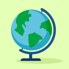 Globe school supplies. Globe object on isolated background. Vector illustration.