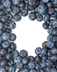 Blueberries fresh summer background with copyspace