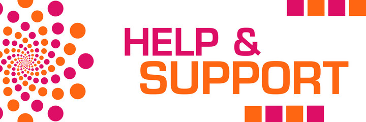 Help And Support Pink Orange Dots Horizontal 
