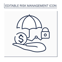 Risk control line icon. Loss control. Identifying potential losses. Devises strategies to reduce or terminate losses.Business concept. Isolated vector illustration. Editable stroke