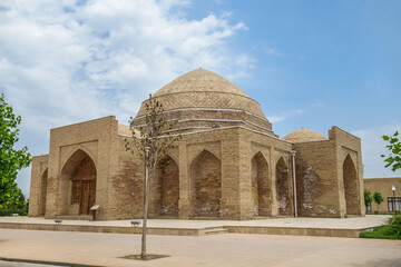 Medieval bazaar's building called chorsu. Built in traditional oriental style in XV-XVII. Shot In Shakhrisabz, Uzbekistan