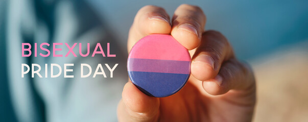 text bisexual pride day, web banner