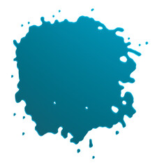 Abstract stain of paint with splashes blue. Splashing water. 3d render illustration.