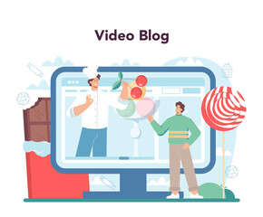 Confectioner online service or platform. Professional pastry chef