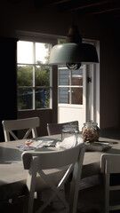 Table in a moody sunlight