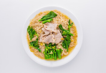 Rice noodles with pork in thick gravy