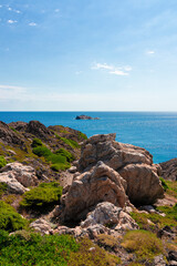 Fototapeta na wymiar mediterranean sea coast with crystal clear water in cap de creus on the costa brava of girona