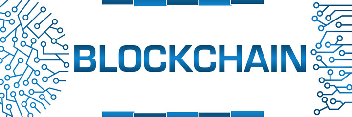 Blockchain Blue Circuit Circular Left Right Banner 