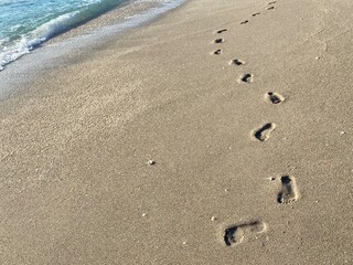singer island palm beach county  florida beach footprints in the sand 
