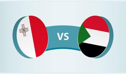 Malta versus Sudan, team sports competition concept.