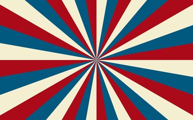 Fototapeta premium Vintage background. Retro burst. Sunlight retro horizontal background. Pale blue and beige color burst background. Fantasy Vector illustration. Magic Sun beam ray pattern background. Circus poster