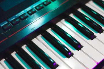 Fototapeta na wymiar synthesizer keyboard