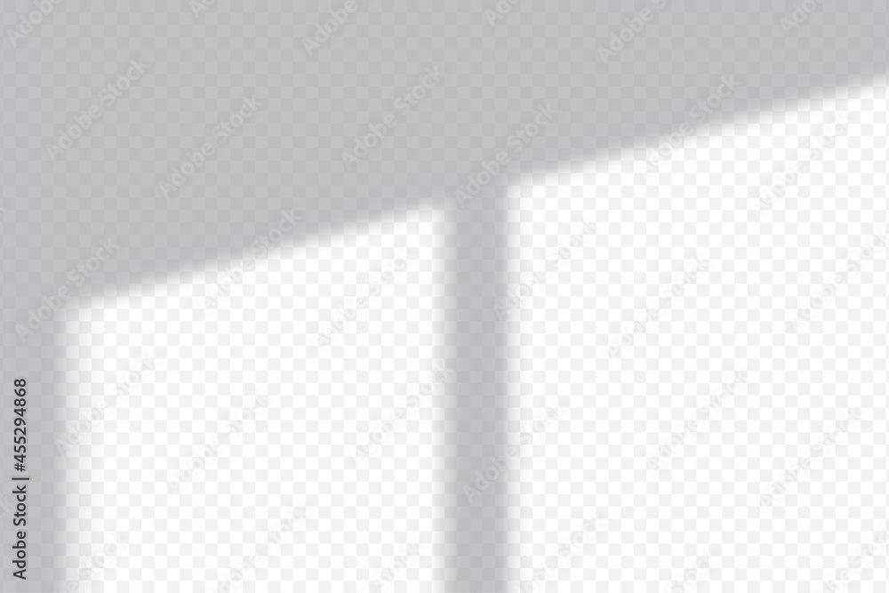 Poster shadow overlay effect. transparent overlay shadow from the window and jalousie. realistic soft light