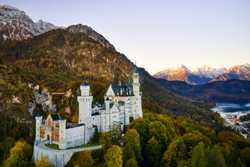 Fototapeta na wymiar beautiful fantasy castle scenery in the mountains