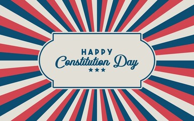 17 september - United States Constitution day. Typography concept design for greeting card, poster, banner, flyer. Text and brush USA flag on white background. Vector illustration