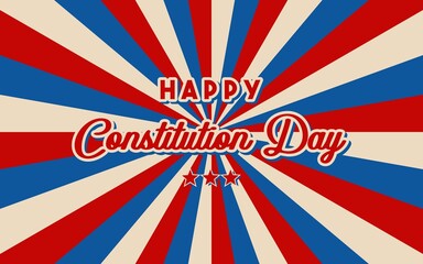 Fototapeta premium 17 september - United States Constitution day. Typography concept design for greeting card, poster, banner, flyer. Text and brush USA flag on white background. Vector illustration