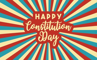 17 september - United States Constitution day. Typography concept design for greeting card, poster, banner, flyer. Text and brush USA flag on white background. Vector illustration