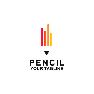 pencil- education colorful logo vector icon illustration