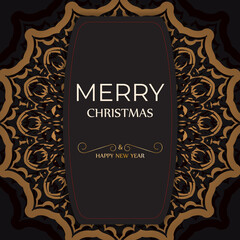 White color Merry Christmas and Happy New Year flyer template with winter pattern.