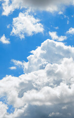 White clouds on the blue sky, background