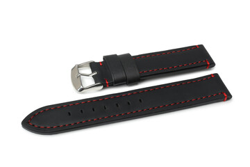 Leather watch strap