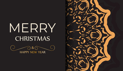 New Year greeting card in white color with a winter pattern.