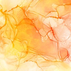 abstract fluid art painting alcohol ink technique autumn yellow background