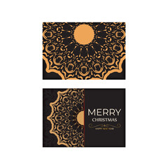Template Greeting card Happy New Year and Merry Christmas white color with winter ornament.