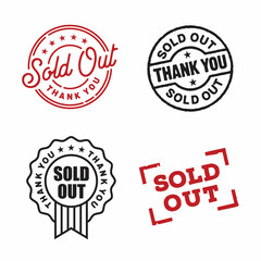 Sold Out Stamp Badge Emblem Logo for Done Deal Buy Sell Product Online Store logo design