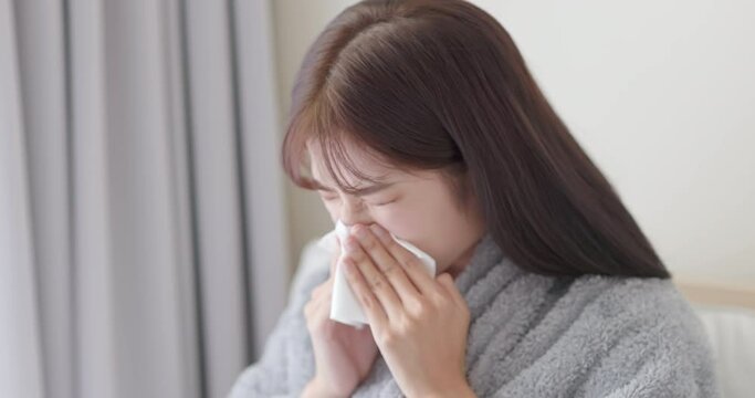 woman gets a cold