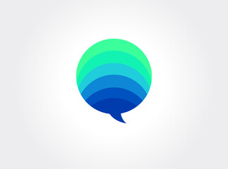 Chat Logo Icon. Gradient, Color Steps.