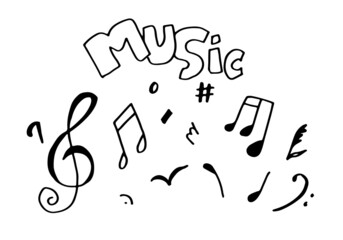 Music Background Hand drawn music set illustration. illustrations of music images, design concept.