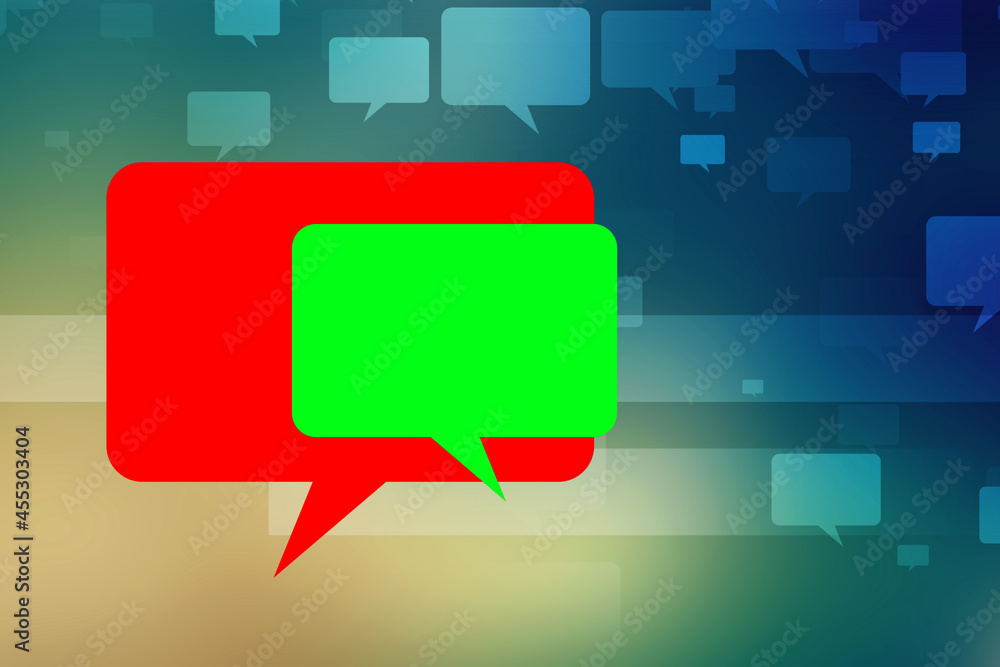 Poster 2d rendering two chat box isolated
