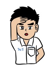 cute man cartoon on white background