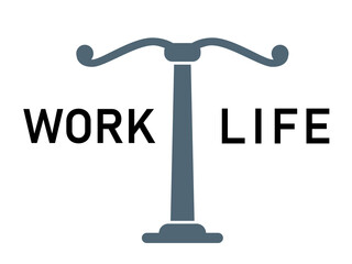 work life balance icon scale text working and family choice