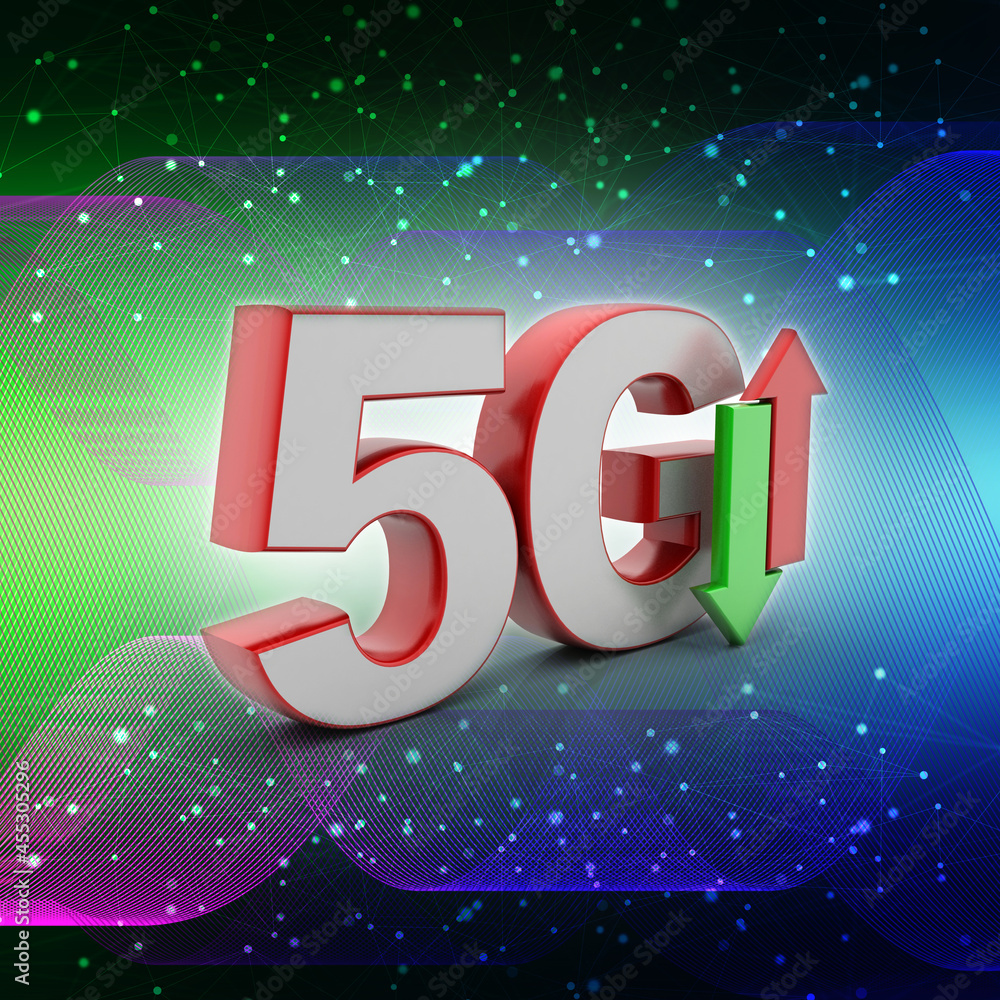 Aufkleber 3d rendering 5g network 5g connection