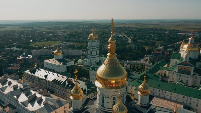 Aerial view - Holy Dormition Pochayiv Lavra, Pochayiv, Ukraine
