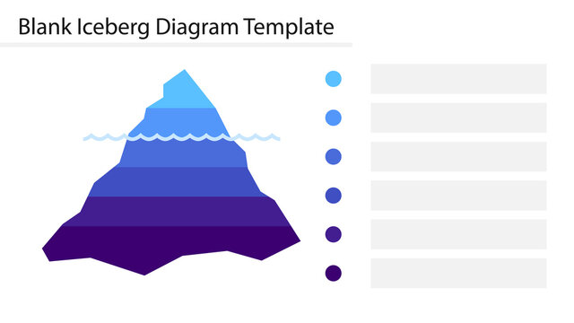 Blank iceberg diagram template. Clipart image isolated on white background
