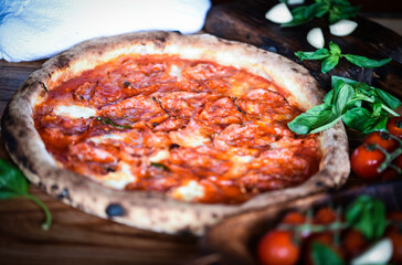 delicious Italian pizza with fresh ingredients
