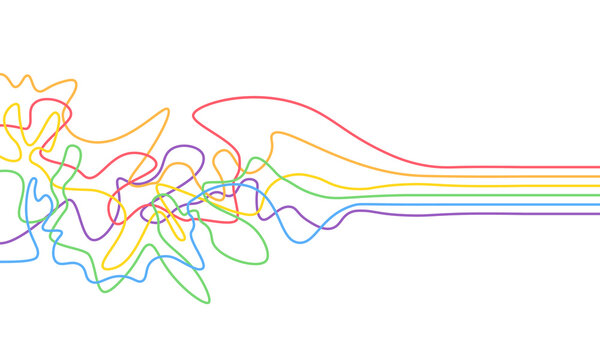 Messy rainbow lines image. Clipart image